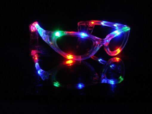 2-Pack of Flashing Panda LED Light-Up Flashing Party Raver Full-Frame Sunglasses Shades, Multi-Color