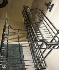 Household Essentials Glidez Multipurpose Chrome-Plated Steel Pull-Out/Slide-Out Storage Organizer for Under Sink or Under Cabinet Use - 2-Tier Design - Fits Standard Size Cabinet or Shelf, Chrome Undersink 12.25" - Standard 44 71qEiDJmFwL