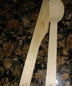 Perfect Stix Green Cutlery 100ct Wooden Disposable Cutlery Kit of 50 Forks, 25 Spoons, 25 Knives, 6" Length (Pack of 100), Plain Cutlery Kit Pack of 100ct Natural Cutlery Set 20 71qF48o0HrL