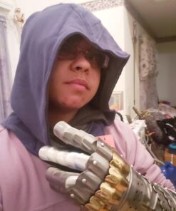 THOR INSTRUMENTS Medieval Articulated Gauntlets with Brass Accents Rustic Vintage Home Decor Gifts Silver 18 71qFXYxVRbL