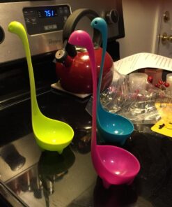 OTOTO Nessie Ladle Spoon - Turquoise Cooking Ladle - Cooking Gifts - Use for Serving Soup, Stew, Gravy & Chili - High Heat Resistant Loch Ness Stand Up Soup Ladle 34 71qFsl1eWDL