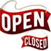 Bigtime Signs Open Closed Sign For Business Door - PVC 6.25" x 11.5" Reversible Double Sided with Rope for Hanging - Red Background Open Signs For Business Decor | Waving Banner Style Door Mount Sign 29 71qG0w6fItL