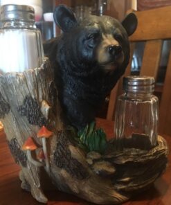 Black Bear Glass Salt and Pepper Shaker Set Sculpture Kitchen Decor in Rustic Lodge and Cabin Figurines by Home-n-Gifts 14 71qHGsrJIGL
