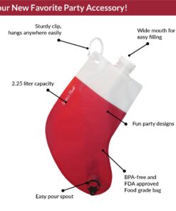 Santa's Stocking Flask for Party: 2.25 liter Flasks make Funny Yankee Swap Gifts, White Elephant Gifts, Funny Gag Gifts, SantaCon Accessories and Holiday Party Decorations 19 71qISSkFMJL