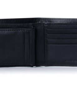 Alpine Swiss Mens RFID Blocking Leather Multi Card High Capacity Bifold Wallet One Size Black 17 71qIc N2OL