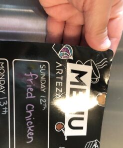 Arteza Dry Erase Magnetic Chalkboard Menu Planner Set (16" x 12" Black Dry Erase Board, 9" x 6" Kitchen Conversion Chart, 12 Colorful fine tip Markers, Microfiber Sponge, Spray Bottle) 16 x 12 Inches 35 71qIf8lsDNL