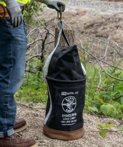 Klein Tools 5104CLRFR Canvas Bucket, Flame-Resistant Top Closing Tool Bucket, with Double-Reinforced Bottom, 100-Pound Load Rated 12 71qIkNs6R S