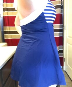 COCOSHIP Vintage Sailor Pin Up Swimsuit Retro One Piece Skirtini Cover Up Swimdress(FBA) Large Navywhite(fast Ship) 42 71qJdPDwnHL