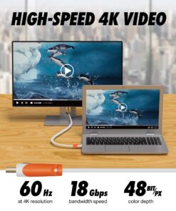 Flat Cable HDMI - 2.0 - High Speed HDMI Flat Wire, by Ultra Clarity - CL3 Rated - Audio Return Channel (ARC) 4K Ultra HD 2160p / Bandwidth up to 18Gbps / 3D HD 2 X 1080p Ready (25 feet 1-Pack) 25Feet-1Pack 18 71qJx7zlK5L