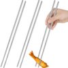 MyLifeUNIT Extra Long 14 Inch Japanese Hot Pot Chopsticks, Stainless Steel Cooking Frying Noodle Chopsticks (3 Pairs Set) 7 71qKtWptwyL