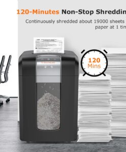 Alternative view of Bonsaii 20 Sheet Office Paper Shredder, 120-Minute Cross-Cut Heavy Duty Shredders Also Shreds CD/Credit Card, Commercial Shredder with 8-Gal Pullout Basket, Jam Proof & 4 Casters, Black (3S30 Upgrade) 20 Sheet Cross Cut 8-Gal