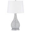 Possini Euro Design Kasey Modern Table Lamp 27" Tall Clear Acrylic Beaded Chrome Silver White Tapered Drum Shade for Bedroom Living Room House Home Bedside Nightstand Office Entryway Kids Family Acrylic Gourd Single 21 71qLFb5CVwL