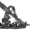 Wicked Fire Dragon Fantasy Letter Opener Knife Dagger and Holder Base,Polyresin
