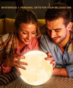 Ehobroc Moon Lamp 5.9 inch Moon Light Ball 3D Moon Lamp 3 Colors Moon Night Light, Touch&Remote Control LED Glowing Moon Globe Light, Christmas Gift for Kids Lover Children Parents Birthday Gifts 32 71qLxihrUoL