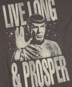 Popfunk Classic Star Trek Spock Live Long and Prosper T Shirt & Stickers Large Star Trek - Charcoal 12 71qO2bTNMqL