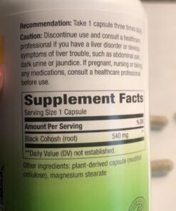 Nature's Way Black Cohosh Root, Traditional Support for Women's Health*, 540 mg, 180 Vegan Capsules 30 71qOAFHzH3L