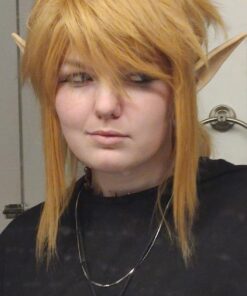 Linfairy Short Blonde Wig Halloween Cosplay Wig For Men Braid with 2 Elf Ear 51 71qQZBcaJTL