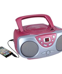 Alternative view of PROSCAN SRCD243 Portable CD Player with AM/FM Radio, Boombox (Pink) Pink