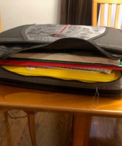 Case-it The Mighty Zip Tab Zipper Binder - 3 Inch O-Rings - 5 Color Tab Expanding File Folder - Multiple Pockets - 600 Sheet Capacity - Comes with Shoulder Strap - Black D-146 Single 52 71qRHKYUCL