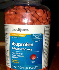 Amazon Basic Care Ibuprofen Tablets, Fever Reducer and Pain Relief from Body Aches, Headache, Arthritis and More, 1000 Count 1000 Count (Pack of 1) 25 71qRlXgeAyL