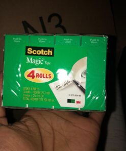 Scotch Magic Tape, Invisible, Repair Christmas Cards and Use as Holiday Gift Wrap Supplies for Christmas, 4 Tape Rolls No Dispenser 35 71qS9PqjOL
