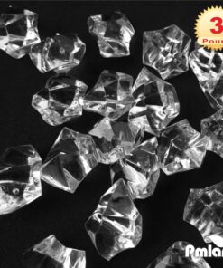 PMLAND Clear Acrylic Ice Rocks Crystals Gems - 1 Inch Length 3 lbs Bulk Bag for Vase Filler Table Scatter Party Wedding Arts Crafts Decoration Display Idea 24 71qSmfjjvNL