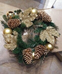 National Tree Company Pre-Lit Artificial Christmas Wreath, Green, Elegance, White Lights, Decorated with Pine Cones, Berry Clusters, Ball Ornaments, Christmas Collection, 24 Inches 24 Inch Wreath with 50 Battery-Operated Warm White LED Lights 24 71qSwoBRqeL