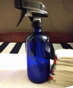 Empty Blue Glass Spray Bottles (2 Pack) - BPA Free - Large 16 oz Refillable Bottle for Plants, Pets, Essential Oils, Cleaning Products - Black Trigger Sprayer w/Mist and Stream Settings 23 71qT4TVS3WL