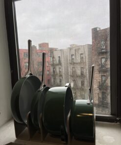 Caraway Nonstick Ceramic Cookware Set (12 Piece) Pots, Pans, Lids and Kitchen Storage - Non Toxic, PTFE & PFOA Free - Oven Safe & Compatible with All Stovetops (Gas, Electric & Induction) - Sage 46 71qT9NTdLlL