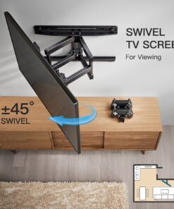 Alternative view of TV Wall Mount Full Motion Articulating Swivel Extension for Most 26-65 Inch Flat Curved TVs with Max VESA 400x400mm up to 88lbs, Wall Mount TV Bracket fits 12,16 inch Wood Stud by Pipishell