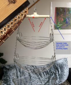 Home Basics 3-Tier Adjustable Chrome Heavy Duty Wire Hanging Fruit or Vegetable Kitchen Storage Baskets, Chrome Finish, Hammock Style 22 71qUl tFotL