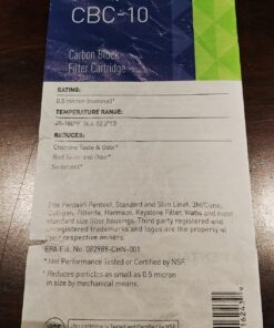 Pentair Pentek CBC-10 Carbon Water Filter, 10-Inch, Under Sink Carbon Block Replacement Cartridge with Bonded Powdered Activated Carbon (PAC) Filter, 10" x 2.5", 0.5 Micron 10" x 2.5" Pack of 1 12 71qV43neYYL