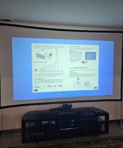 NexiGo PJ40 Projector with WiFi and Bluetooth, Native 1080P, 4K Supported, Projector for Outdoor Movies, 300 Inch, Zoomable, 20W Speakers, Home Theater, Compatible w/TV Stick, iOS, Android (Black) 64 71qVakXKwyL