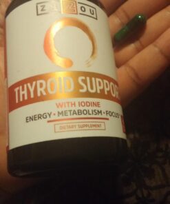 Zhou Thyroid Support Complex with Iodine Supplement, Increase Energy, Fight Brain Fog with Vitamin B12, Iodine, Magnesium, Zinc, Selenium, No Soy, Gluten-Free, 30 Servings, 60 Caps 38 71qVrPNrb3L