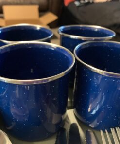 Stansport 24-Piece Enamel Camping Tableware Set Blue 46 71qVyoezMZL