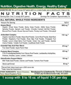 Pinnacle of Wellness Ultimate Organic Green Superfood Powder - Berry Flavor - 30 Servings 9.5oz (266.1g) 12 71qWj4exPPL