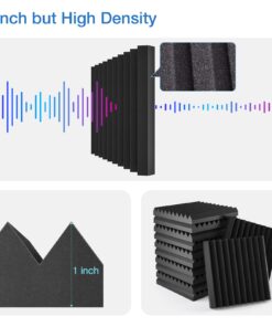 12 pack Acoustic Panels Self-Adhesive, 1" X 12" X 12" Quick-Recovery Sound Proof Foam Panels, Acoustic Foam Wedges High Density, Soundproof Wall Panels for Home Studio,Carbon Black 1 Inch 12 Pack Self Adhesive 23 71qWldvF8vL