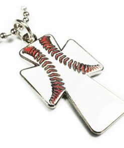 Baseball Christian Cross Jesus Christ Crucifix Pendant Necklace w/Ball Chain