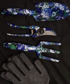 FLORA GUARD 3 Piece Aluminum Garden Tool Set - Trowel, Cultivator, Pruning Shear, Gift Set for Gardening Needs (Purple&Blue) Purple Floral 3-Piece 31 71qXkMhGiFL