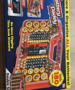Ontel Battery Daddy - Battery Organizer Storage Case with Tester, Stores & Protects Up to 180 Batteries, Clear Locking Lid, As Seen On TV Original - 180 Batteries 44 71qY0u9zo7L 1