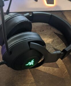 Razer Kraken X USB Ultralight Gaming Headset: 7.1 Surround Sound - Lightweight Frame - Green Logo Lighting - Integrated Audio Controls - Bendable Cardioid Microphone - for PC - Classic Black Green Lighting Only 41 71qYJCbqPeL
