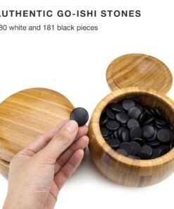 Brybelly Go Set All Natural Bamboo Wood Go Board | Bowls and 361 Bakelite Stones | 2-Player - Classic Chinese Strategy Board Game | Measures 19 x 19in Top Side or 13 x 13in Under Side Beginner's Board 1 37 71qYaKYUfiL 1