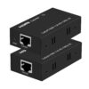 HDMI Extender 164ft/50M 1080P@60Hz 3D HDMI Repeater (TX and RX) RJ45 to HDMI Converter Transfer Single by Cat5e/Cat6/Cat7/Cat8 Cable with 5V Power Adapter, Black