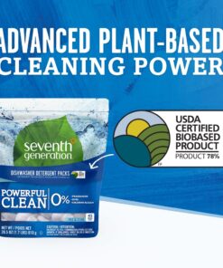 Seventh Generation Dishwasher Detergent Packs, Free & Clear, 45 count 1.78 Pound (Pack of 1) 12 71qZ5XsjrWL