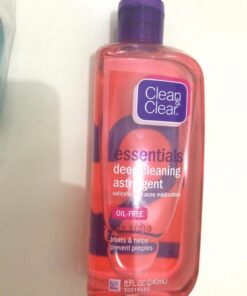 Clean & Clear Essentials Oil-Free Deep Cleaning Facial Astringent with Salicylic Acid Acne Medication for All Skin Types, 8 fl. oz 18 71qZObBJU4L