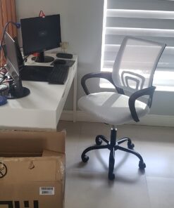 Ergonomic Office Chair Mesh Cheap Desk Chair Task Computer Chair Lumbar Support Modern Executive Adjustable Rolling Swivel Chair for Back Pain, White 28 71qaIoRBxSL