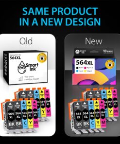 Smart Ink Compatible Ink Cartridge Replacement for HP 564 XL 564XL High Yield 10 Combo Pack (4 Black & 2 C/M/Y) for DeskJet 3520 3522 Photosmart 7520 6520 5520 7525 5514 7510 OfficeJet 4620 Printers 36 71qaPJFjwfL
