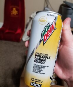 Mountain Dew Kickstart, Pineapple Orange Mango, 90mg Caffeine, Vitamins B & C, 80 Calories, 10% Juice, 16 fl oz (12 Count) 16 Fl Oz (Pack of 12) 19 71qaZXJKU1L 1
