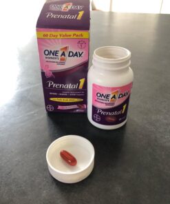 One A Day Women's Prenatal 1 Multivitamin Including Vitamin A, Vitamin C, Vitamin D, B6, B12, Iron, Omega-3 DHA & more, Tablet,Softgels, 60 Count - Supplement for Before, During, & Post Pregnancy No Artificial Flavor 60 Count (Pack of 1) 14 71qaseB6iNL