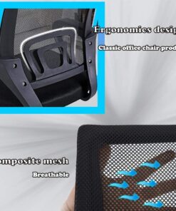 Office Chair Ergonomic Cheap Desk Chair Mesh Computer Chair Lumbar Support Modern Executive Adjustable Stool Rolling Swivel Chair for Back Pain (Black) Black 25 71qb8XDHL1L